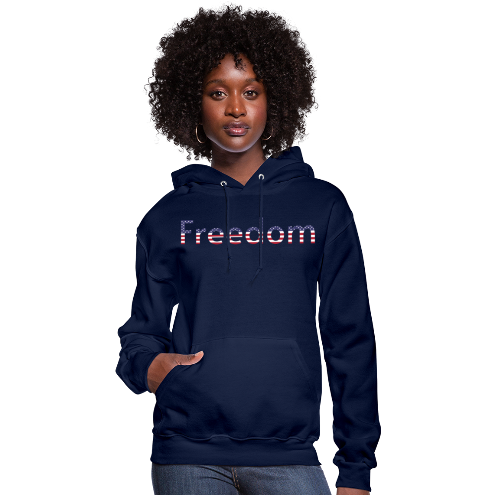 Freedom Patriotic Word Art Women's Hoodie - navy