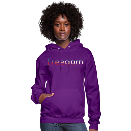 Freedom Patriotic Word Art Women's Hoodie - purple