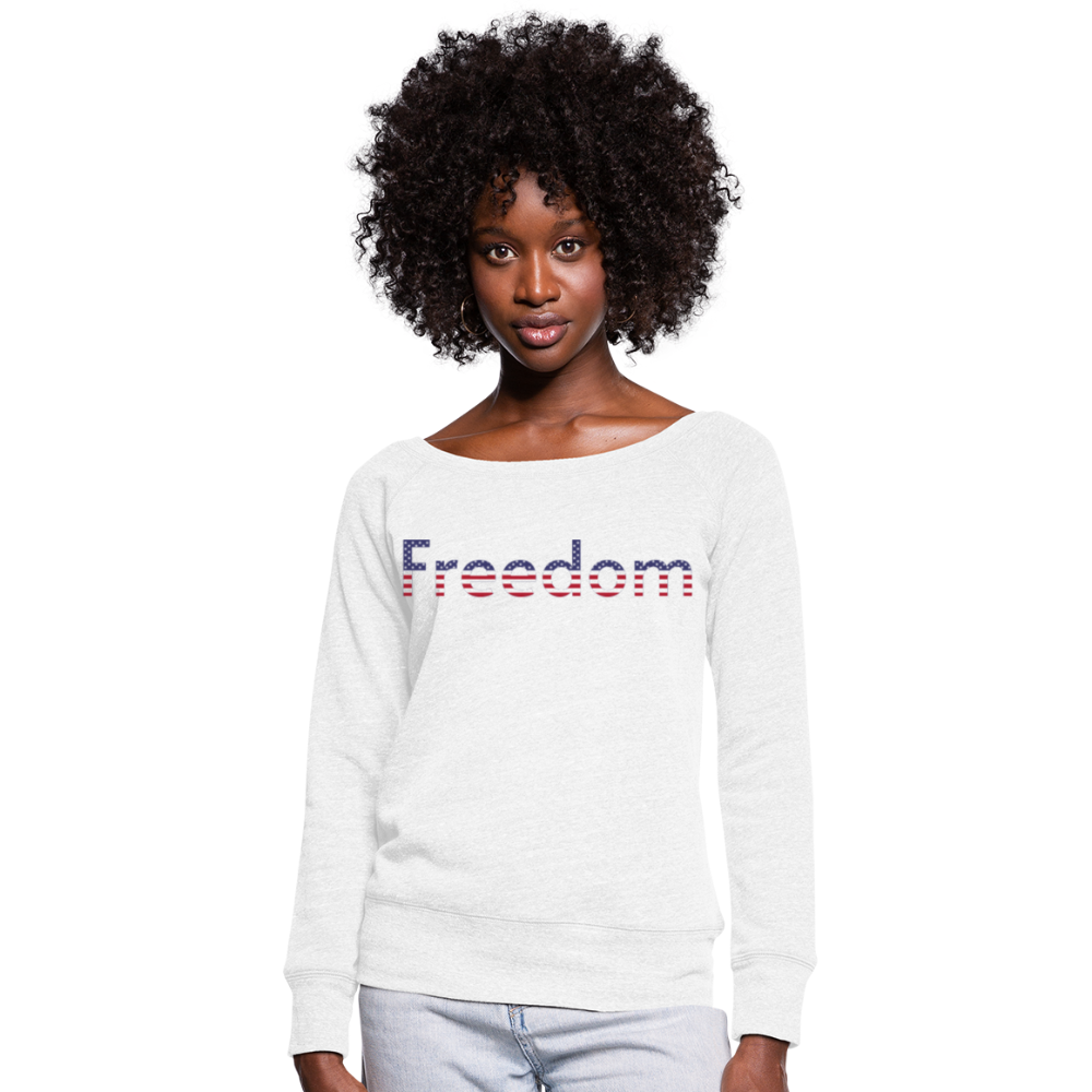 Freedom Patriotic Word Art Women's Wide neck Sweatshirt - white