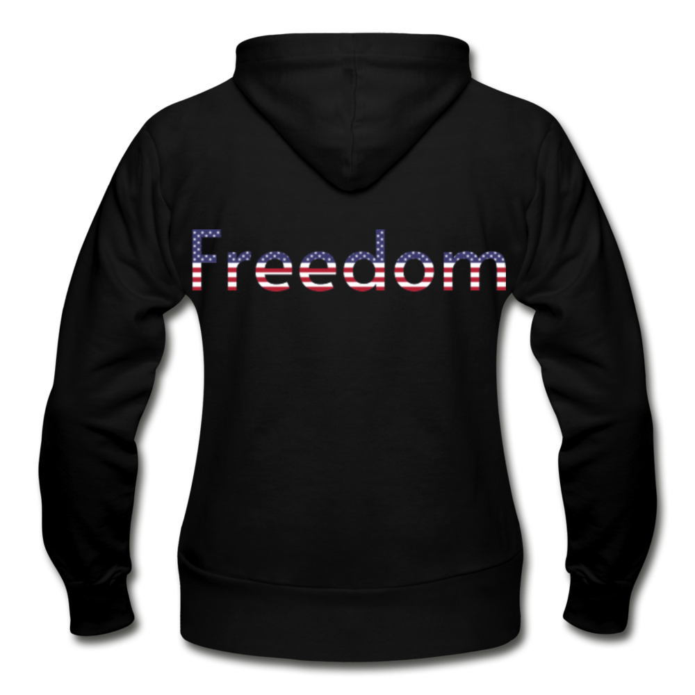 Freedom Patriotic Word Art Gildan Heavy Blend Women's Zip Hoodie - black