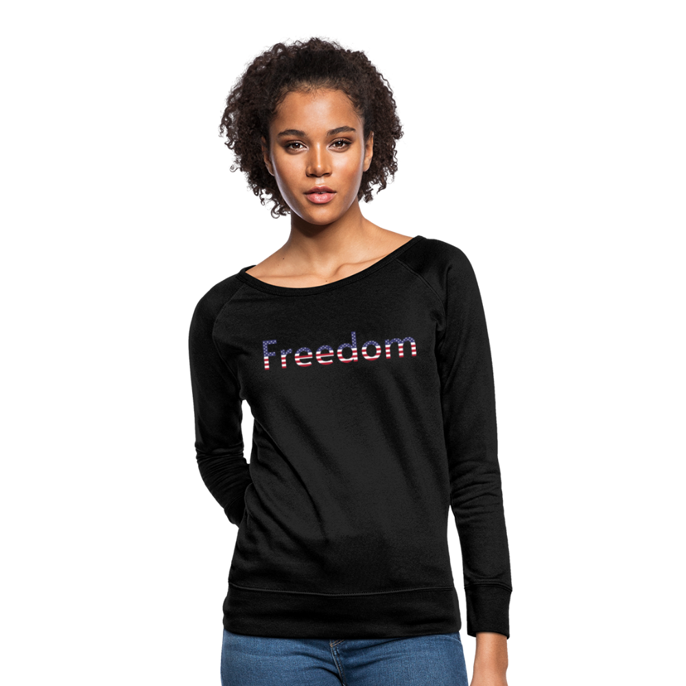 Freedom Patriotic Word Art Women’s Crewneck Sweatshirt - black