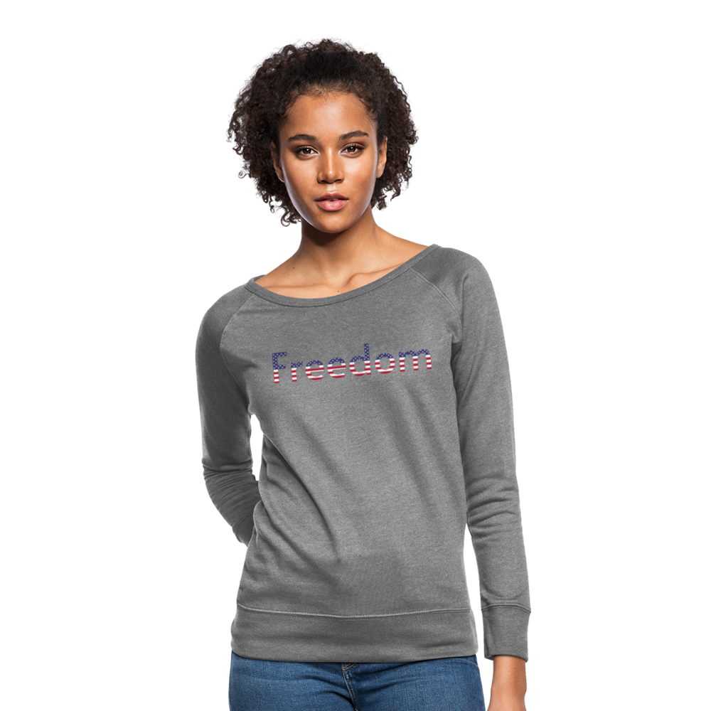 Freedom Patriotic Word Art Women’s Crewneck Sweatshirt - heather gray