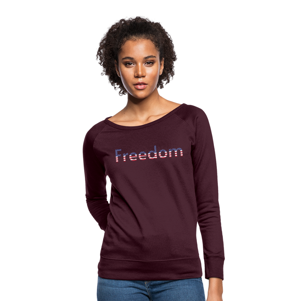 Freedom Patriotic Word Art Women’s Crewneck Sweatshirt - plum