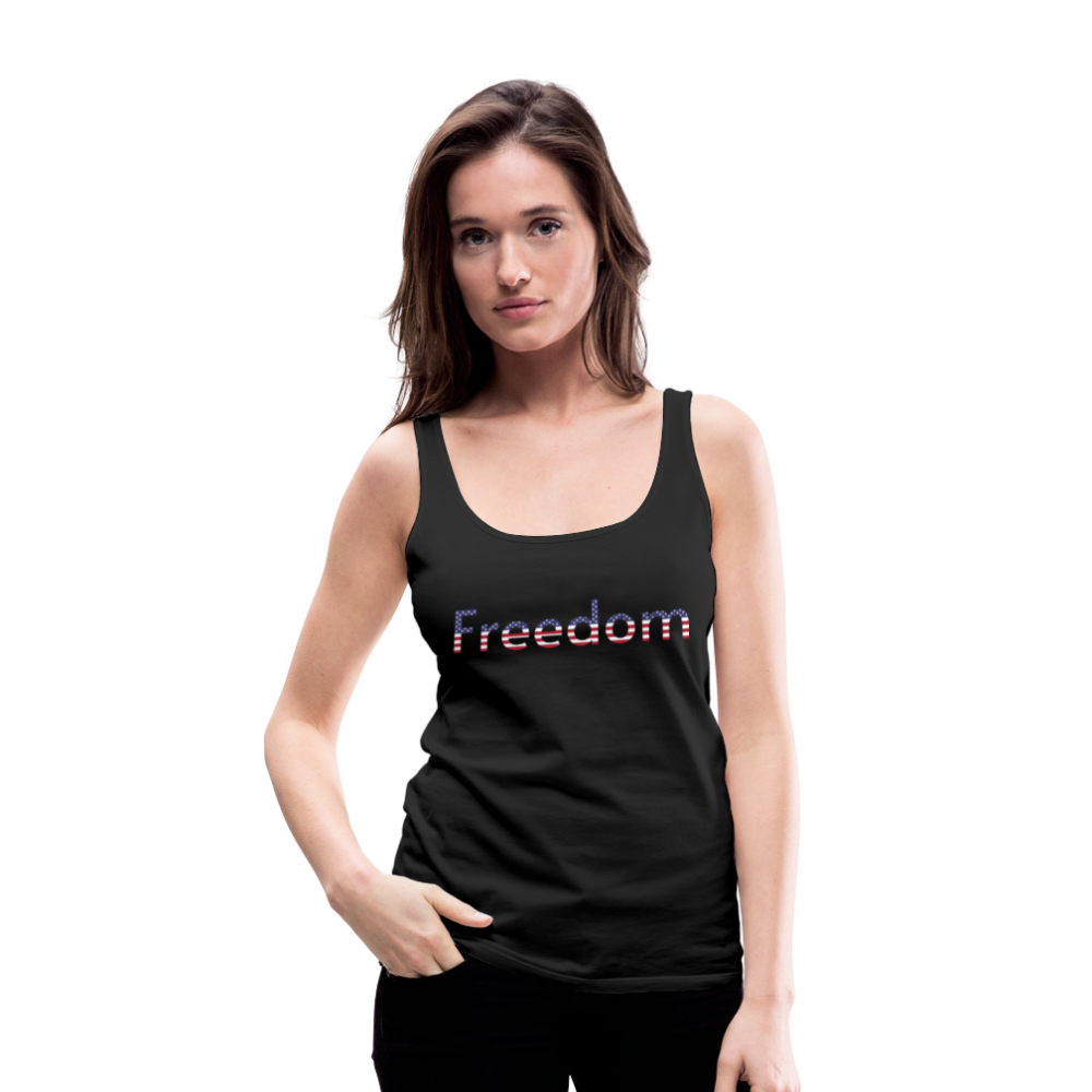 Freedom Patriotic Word Art Women’s Premium Tank Top - black