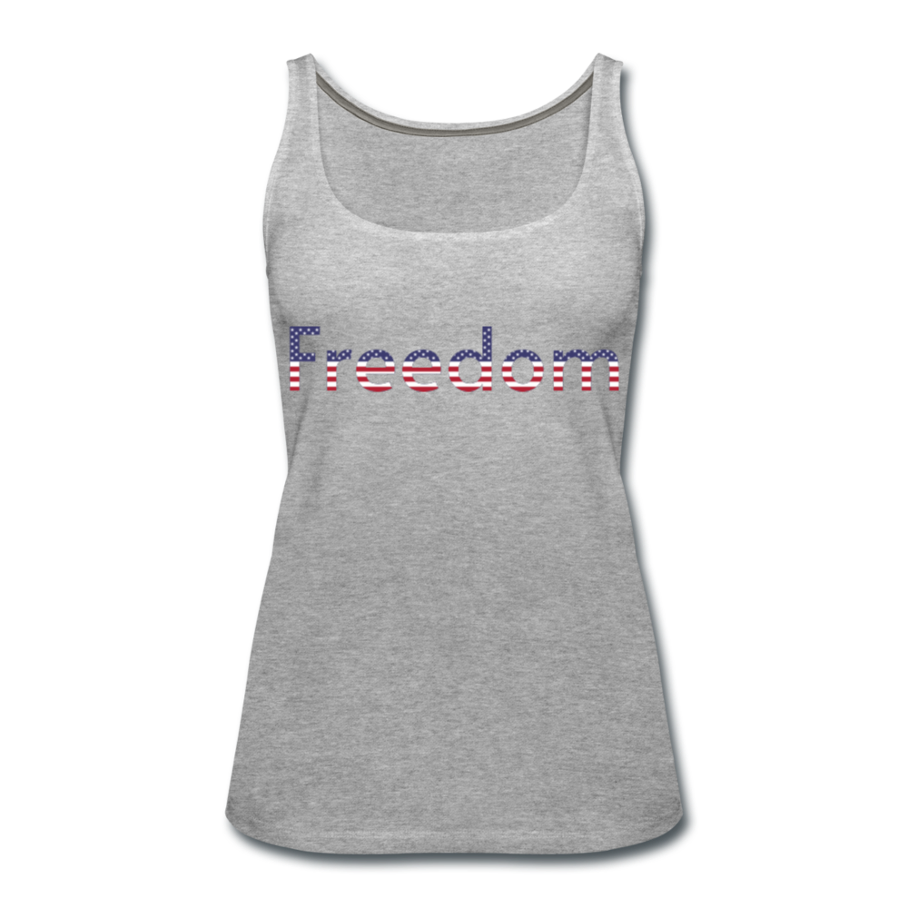 Freedom Patriotic Word Art Women’s Premium Tank Top - heather gray