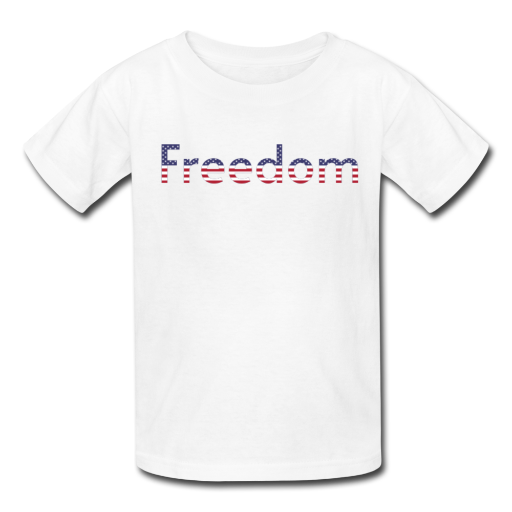 Freedom Patriotic Word Art Kids' T-Shirt - white