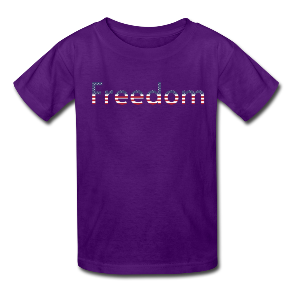 Freedom Patriotic Word Art Kids' T-Shirt - purple