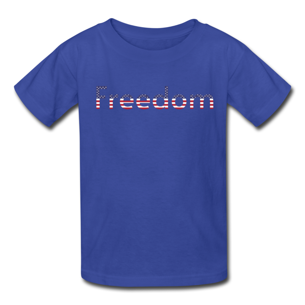 Freedom Patriotic Word Art Kids' T-Shirt - royal blue
