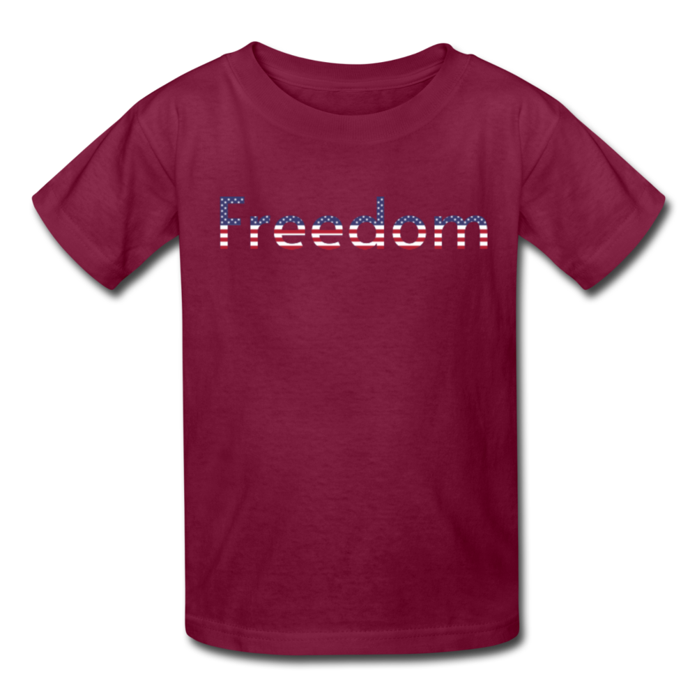 Freedom Patriotic Word Art Kids' T-Shirt - burgundy