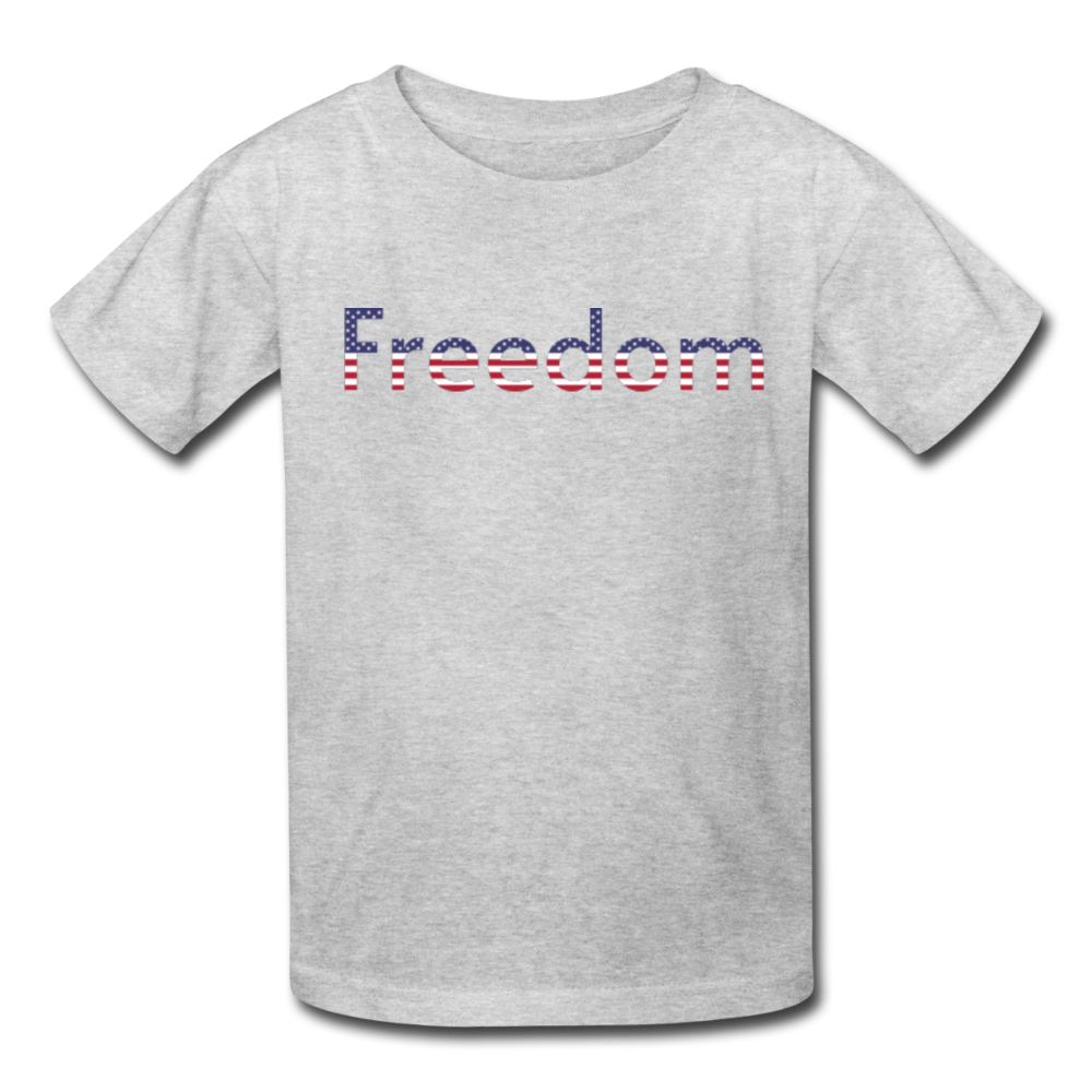 Freedom Patriotic Word Art Kids' T-Shirt - heather gray
