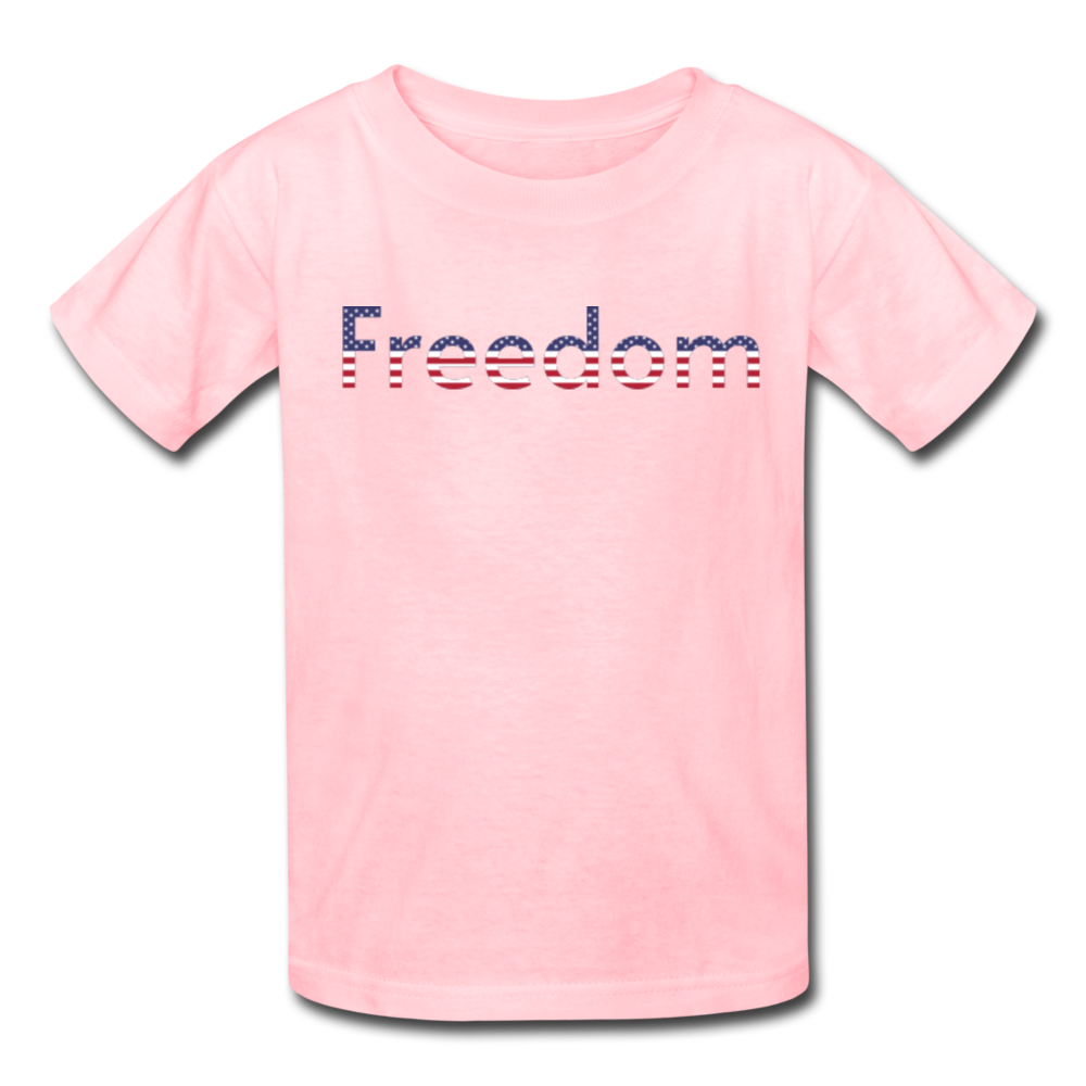 Freedom Patriotic Word Art Kids' T-Shirt - pink