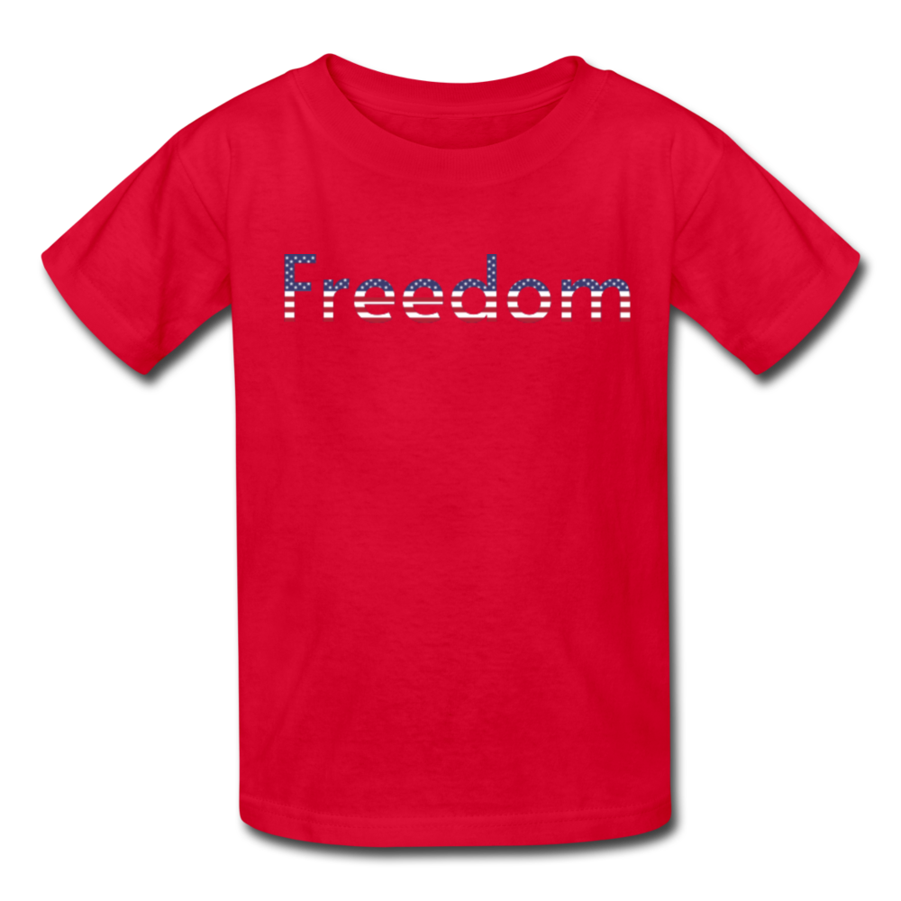 Freedom Patriotic Word Art Kids' T-Shirt - red