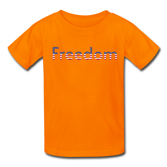 Freedom Patriotic Word Art Kids' T-Shirt - orange