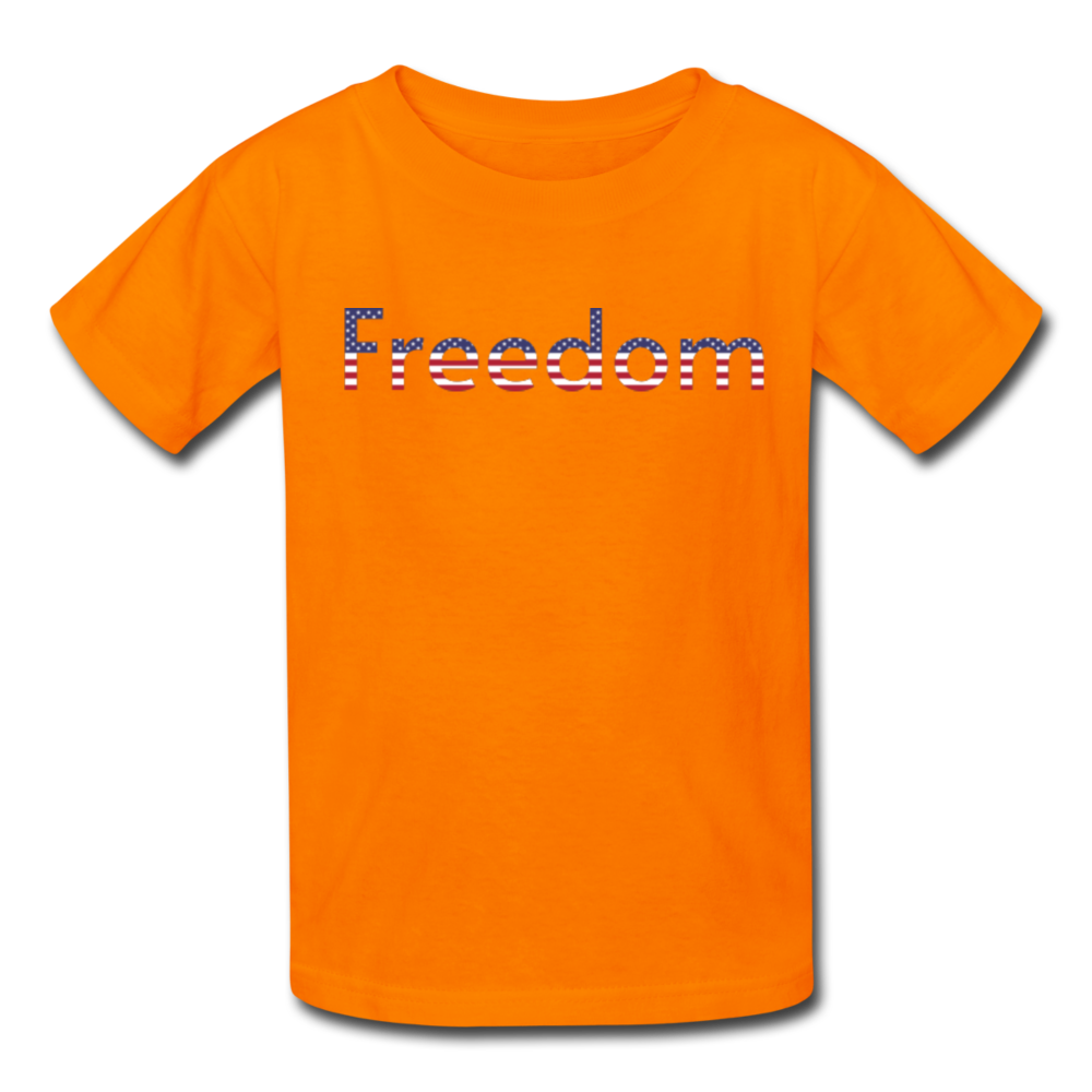 Freedom Patriotic Word Art Kids' T-Shirt - orange