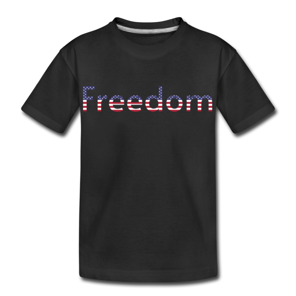Freedom Patriotic Word Art Kid’s Premium Organic T-Shirt - black