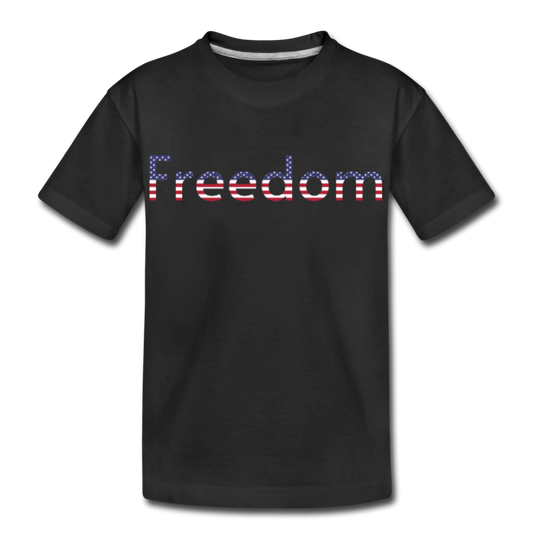 Freedom Patriotic Word Art Kid’s Premium Organic T-Shirt - black