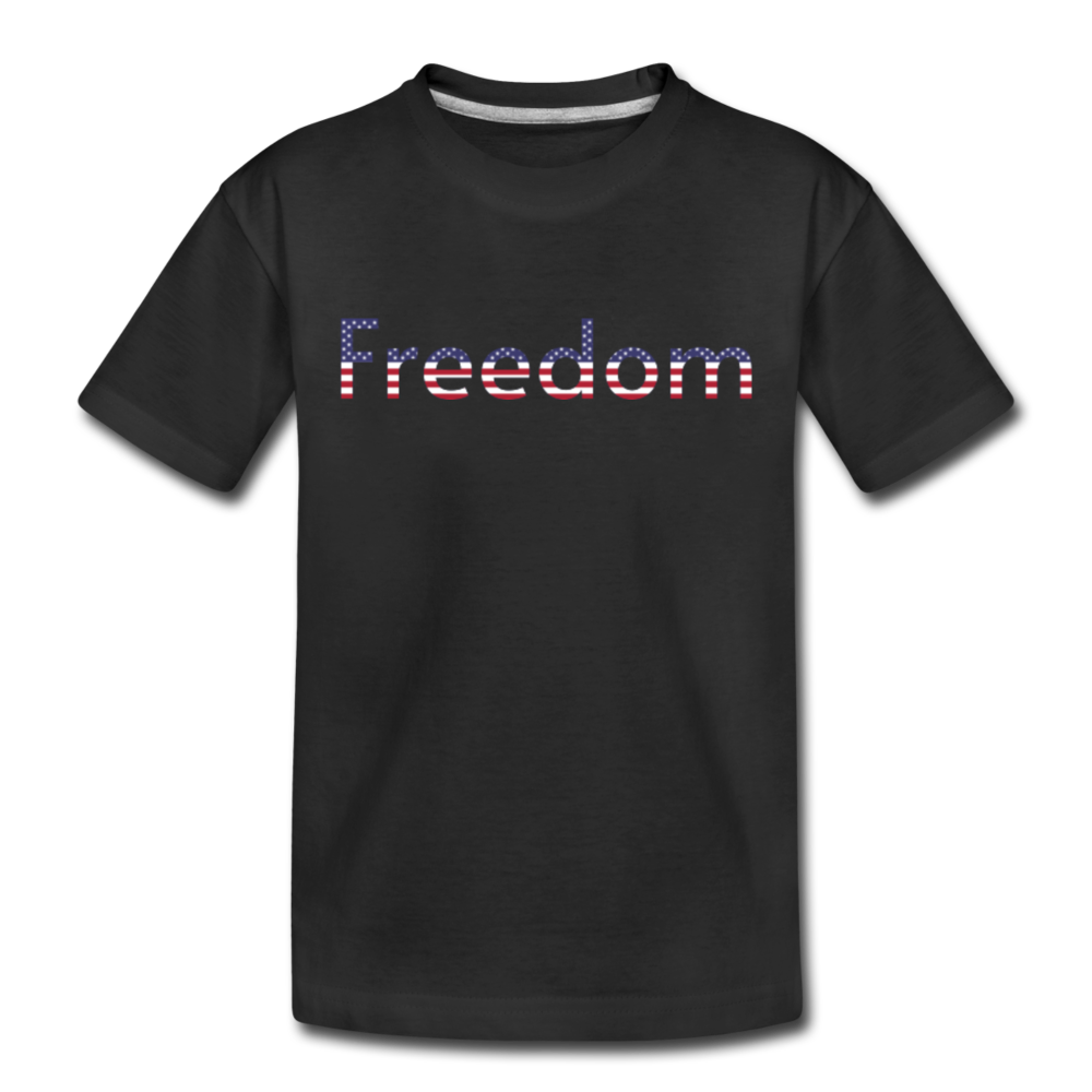Freedom Patriotic Word Art Kids' Premium T-Shirt - black