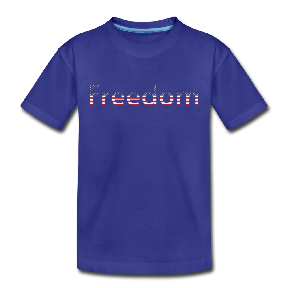 Freedom Patriotic Word Art Kids' Premium T-Shirt - royal blue