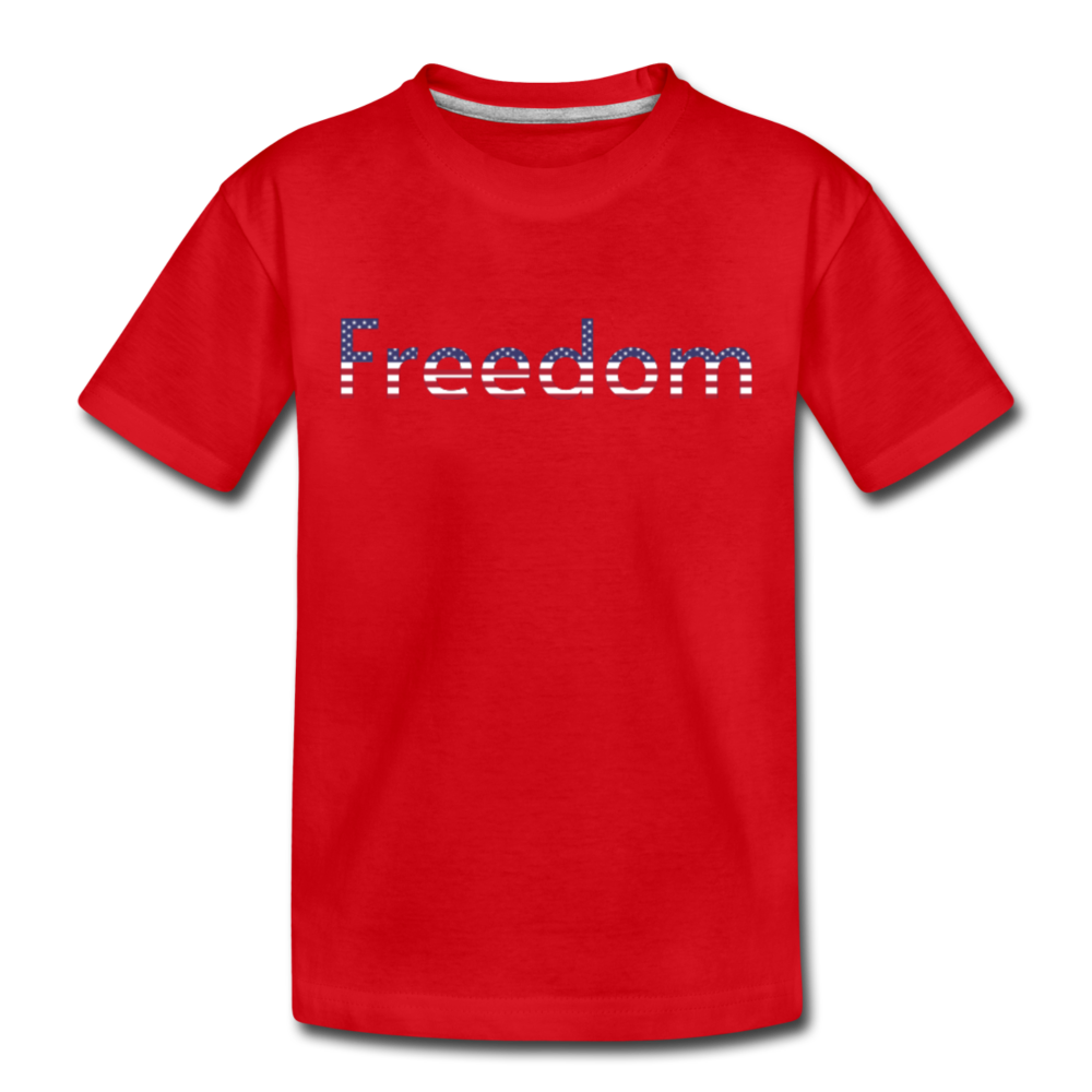 Freedom Patriotic Word Art Kids' Premium T-Shirt - red