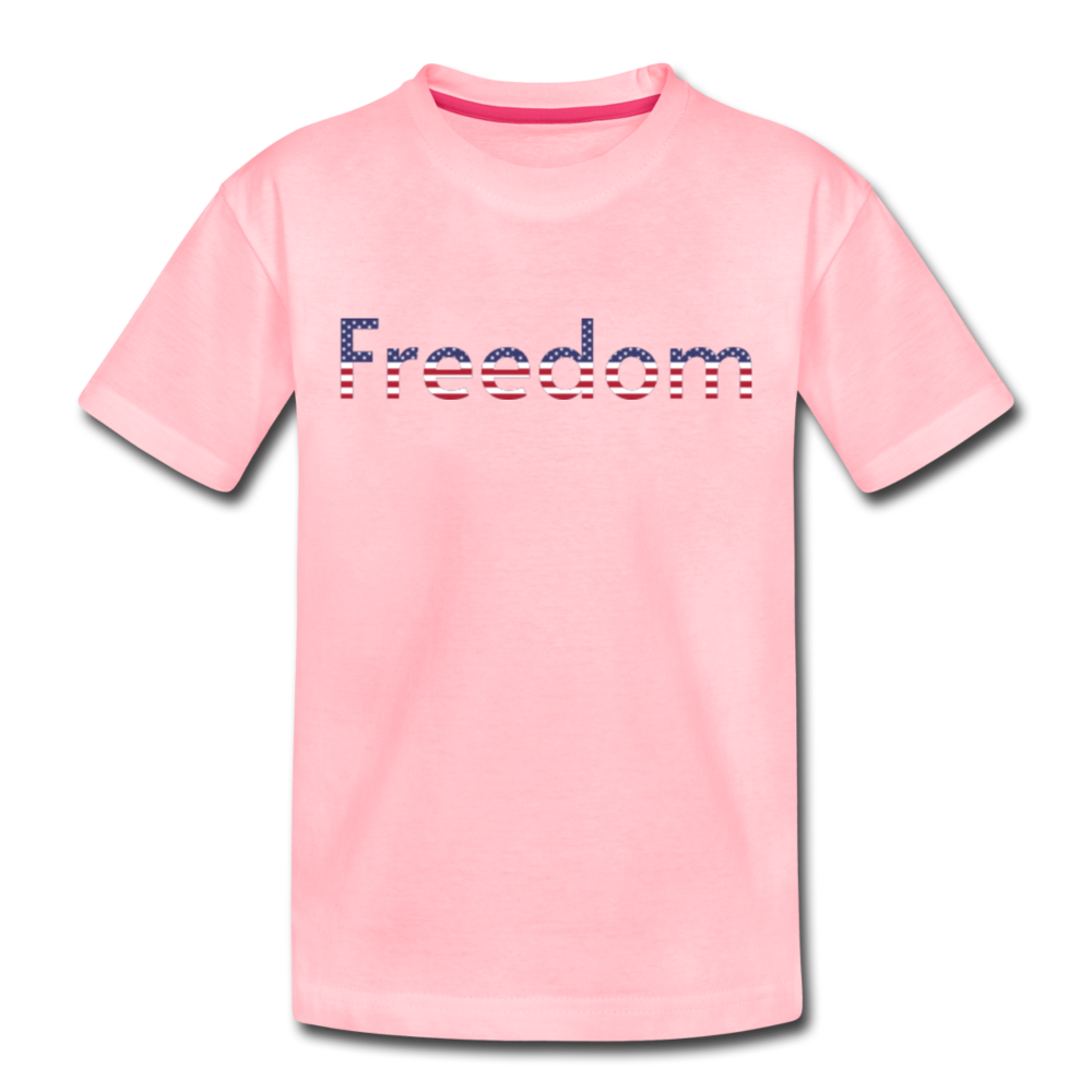Freedom Patriotic Word Art Kids' Premium T-Shirt - pink