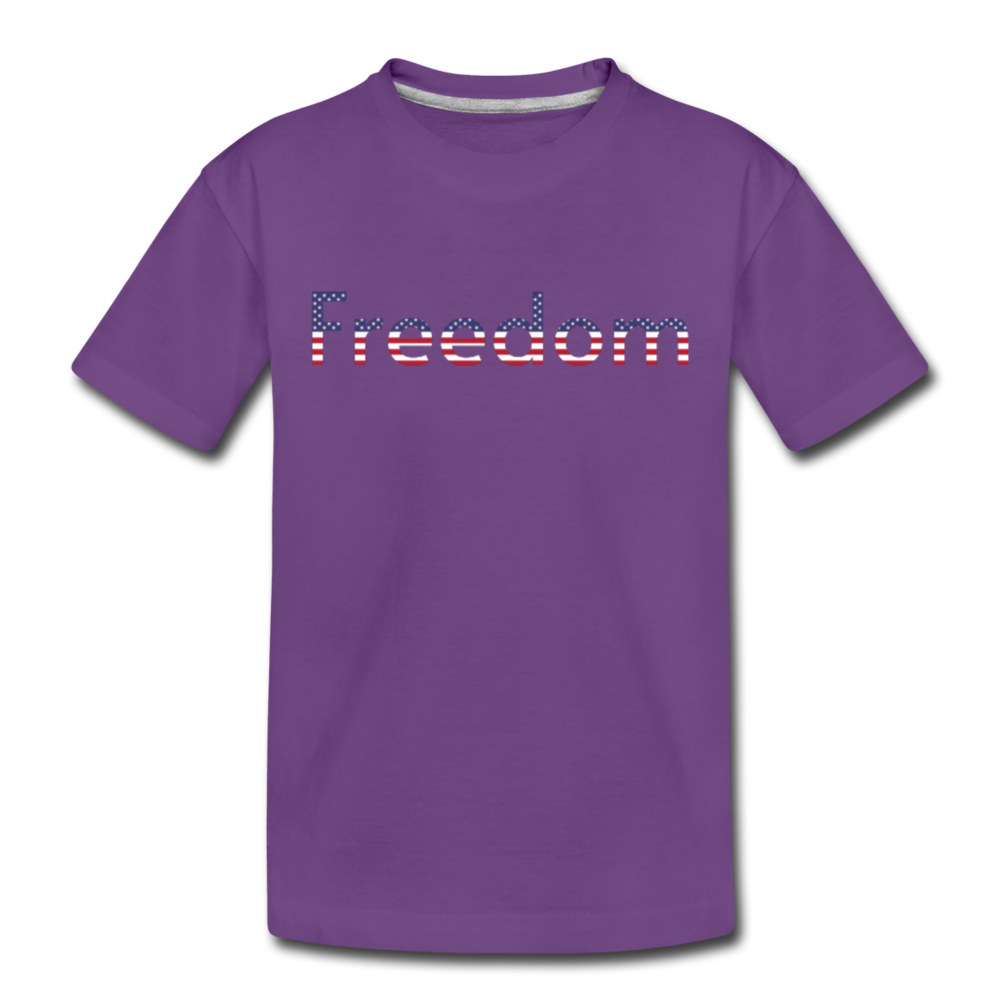 Freedom Patriotic Word Art Kids' Premium T-Shirt - purple
