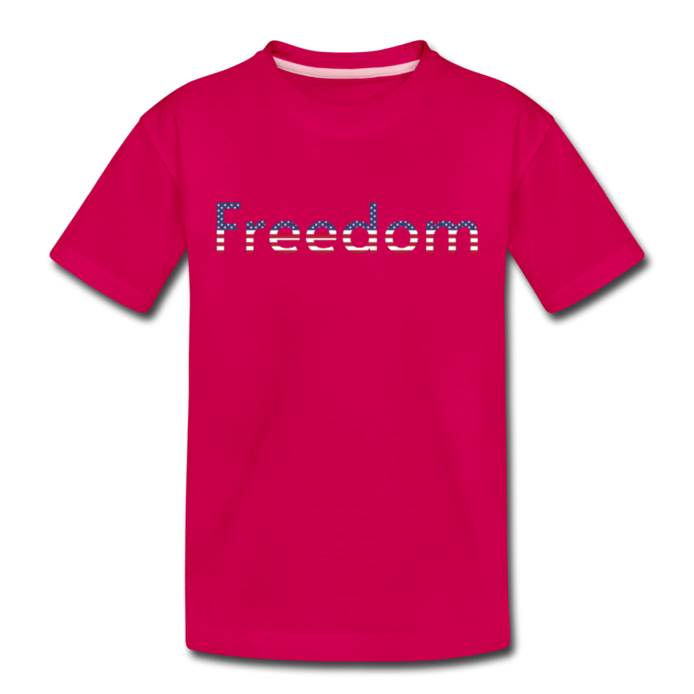 Freedom Patriotic Word Art Kids' Premium T-Shirt - dark pink