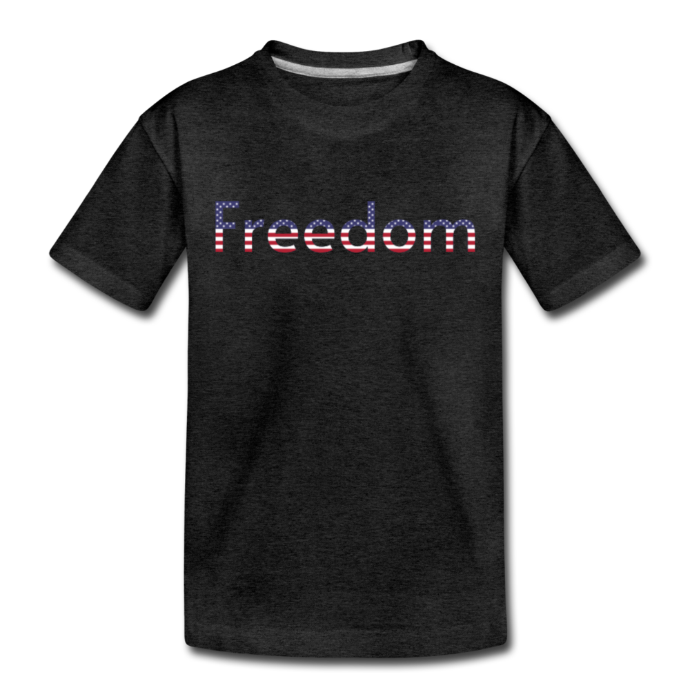 Freedom Patriotic Word Art Kids' Premium T-Shirt - charcoal gray