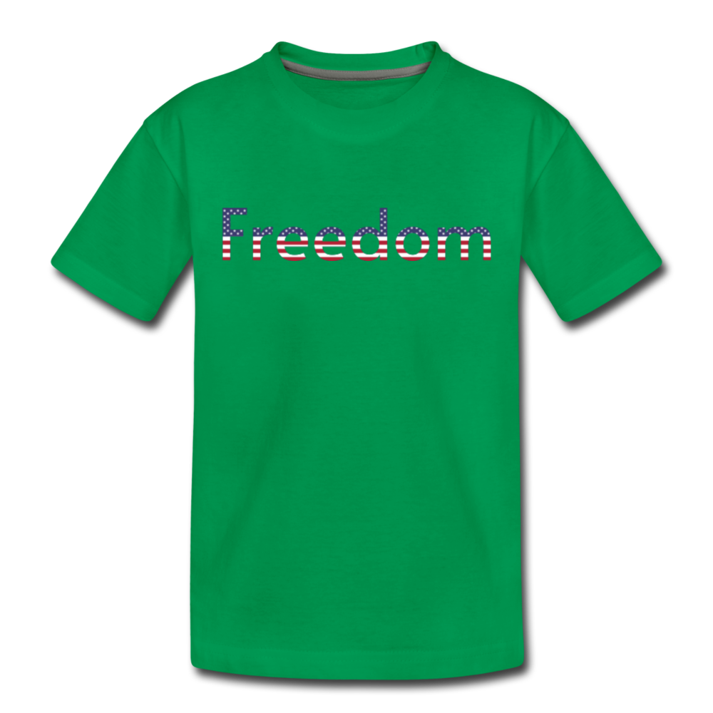 Freedom Patriotic Word Art Kids' Premium T-Shirt - kelly green