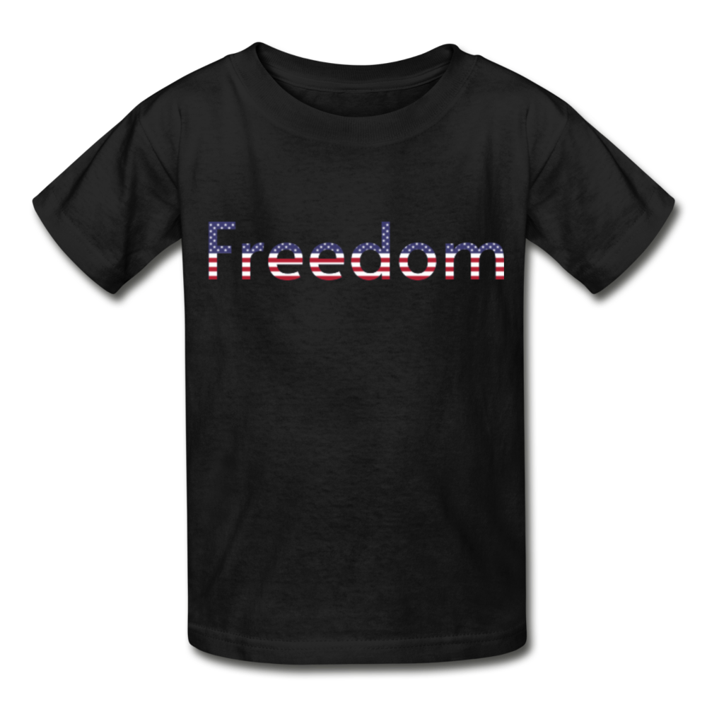 Freedom Patriotic Word Art Gildan Ultra Cotton Youth T-Shirt - black