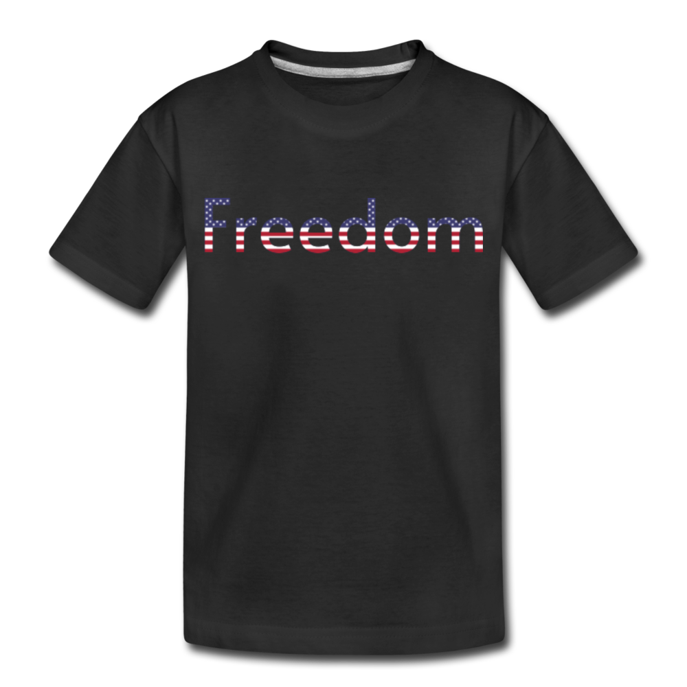 Freedom Patriotic Word Art Toddler Premium T-Shirt - black