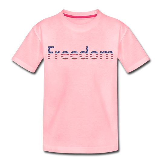 Freedom Patriotic Word Art Toddler Premium T-Shirt - pink