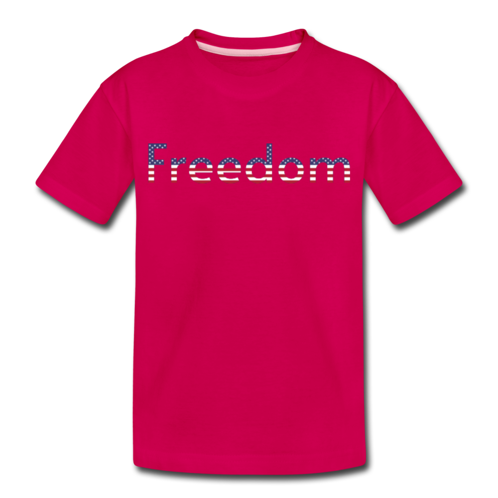 Freedom Patriotic Word Art Toddler Premium T-Shirt - dark pink