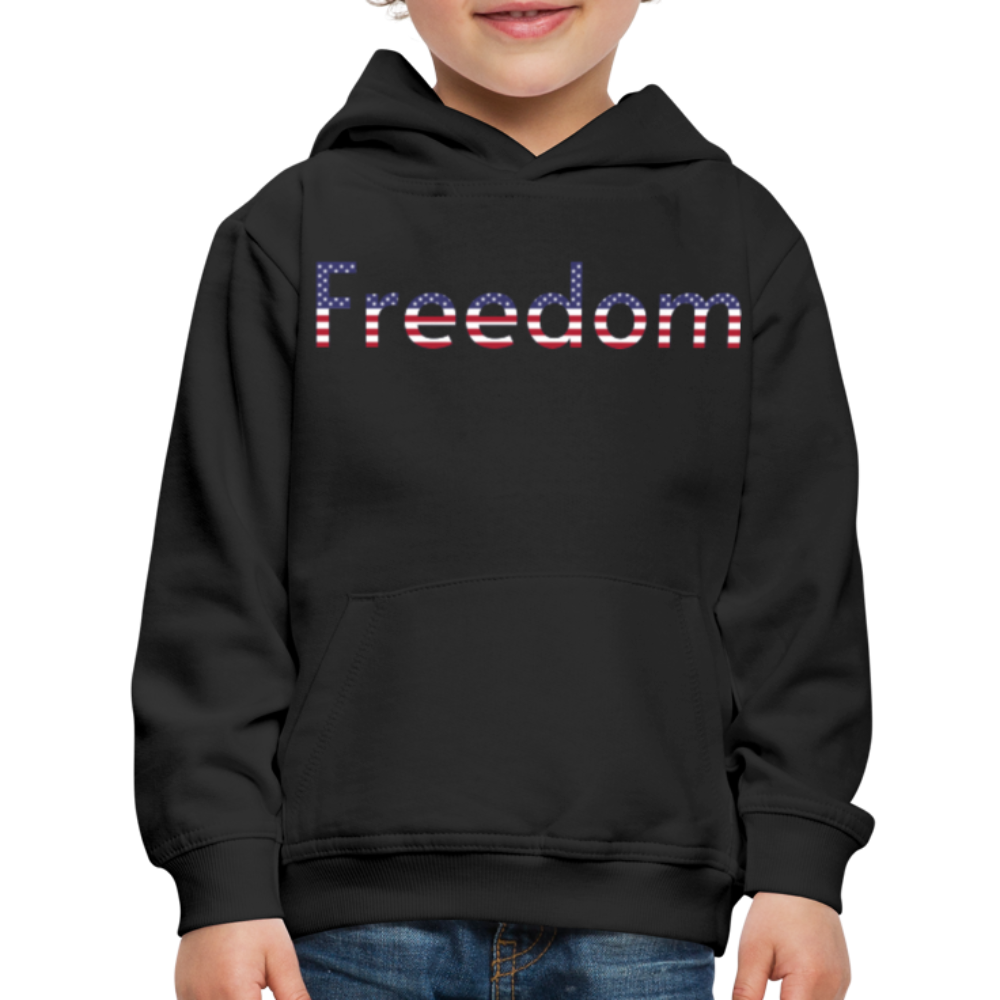 Freedom Patriotic Word Art Kids‘ Premium Hoodie - black