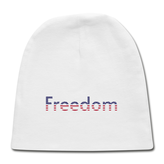 Freedom Patriotic Word Art Baby Cap - white