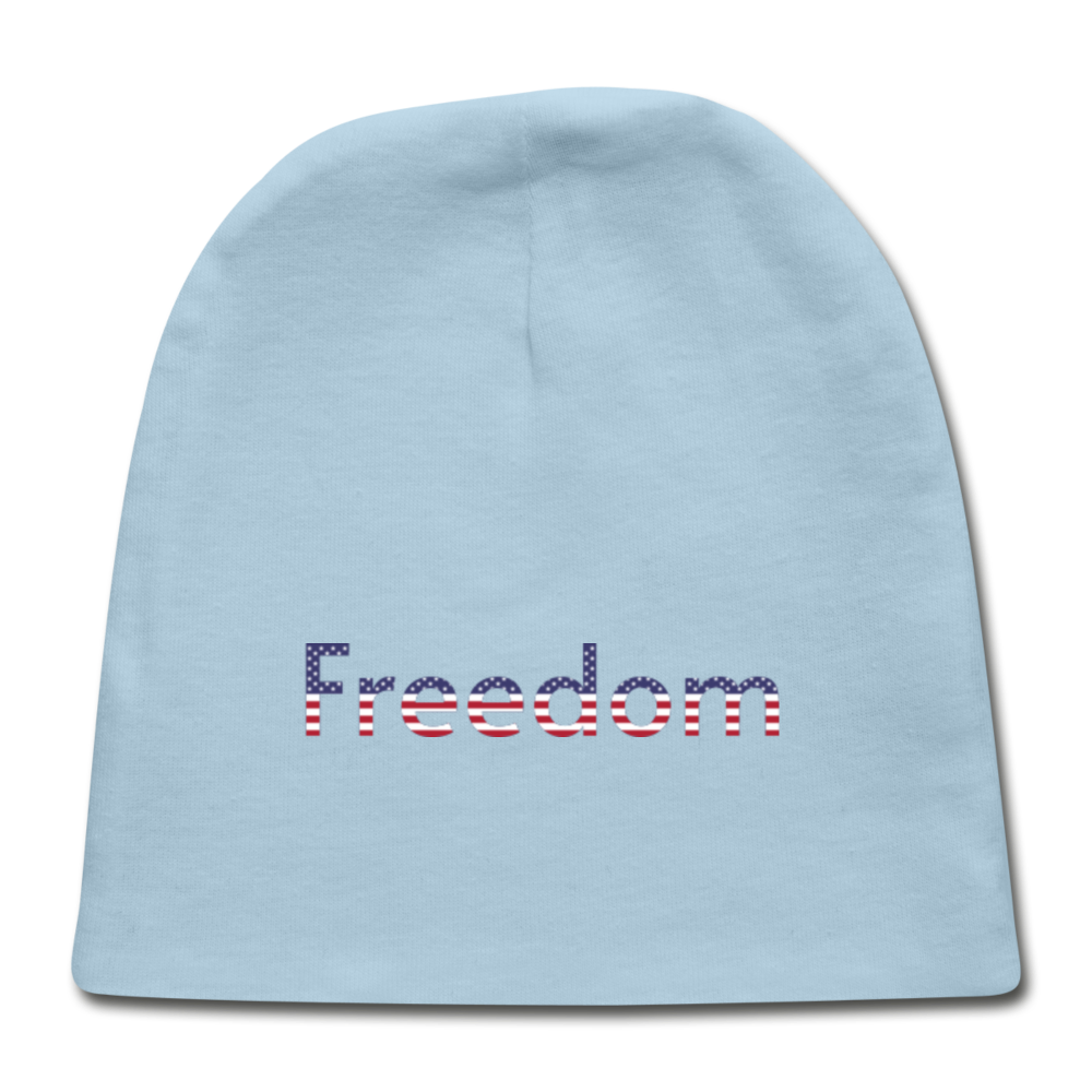 Freedom Patriotic Word Art Baby Cap - light blue
