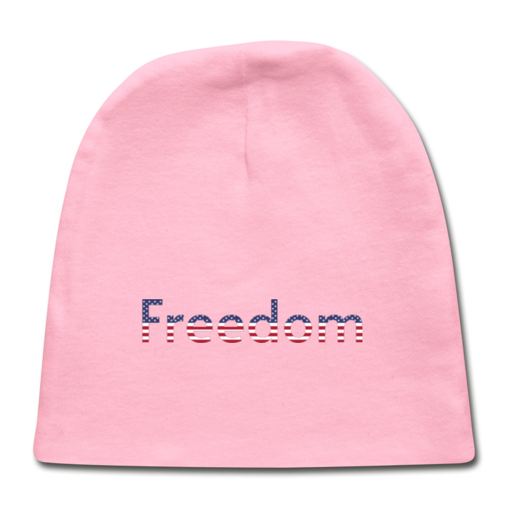 Freedom Patriotic Word Art Baby Cap - light pink