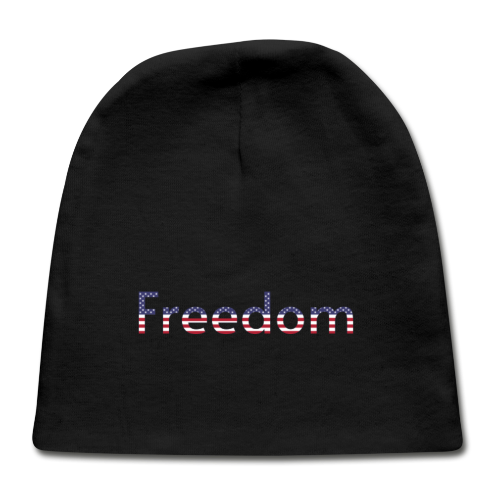 Freedom Patriotic Word Art Baby Cap - black