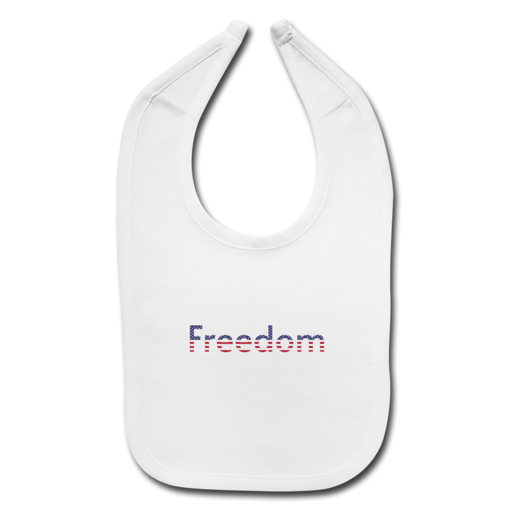 Freedom Patriotic Word Art Baby Bib - white