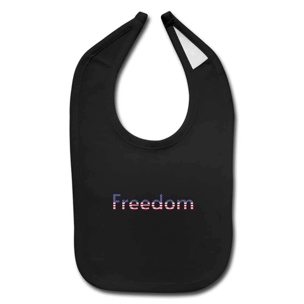 Freedom Patriotic Word Art Baby Bib - black