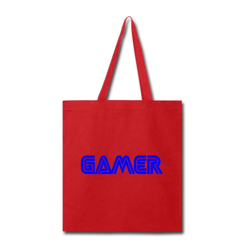 Gamer Word Text Art Tote Bag - red