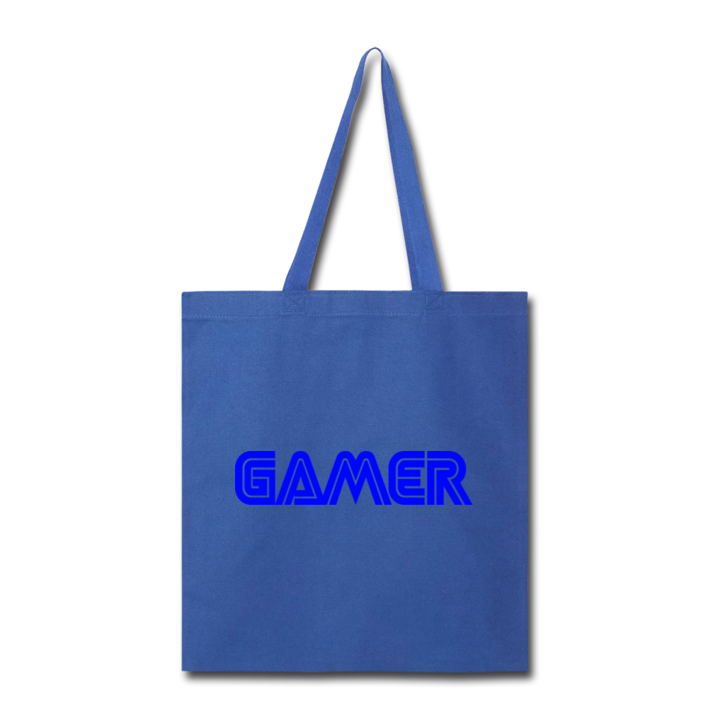 Gamer Word Text Art Tote Bag - royal blue