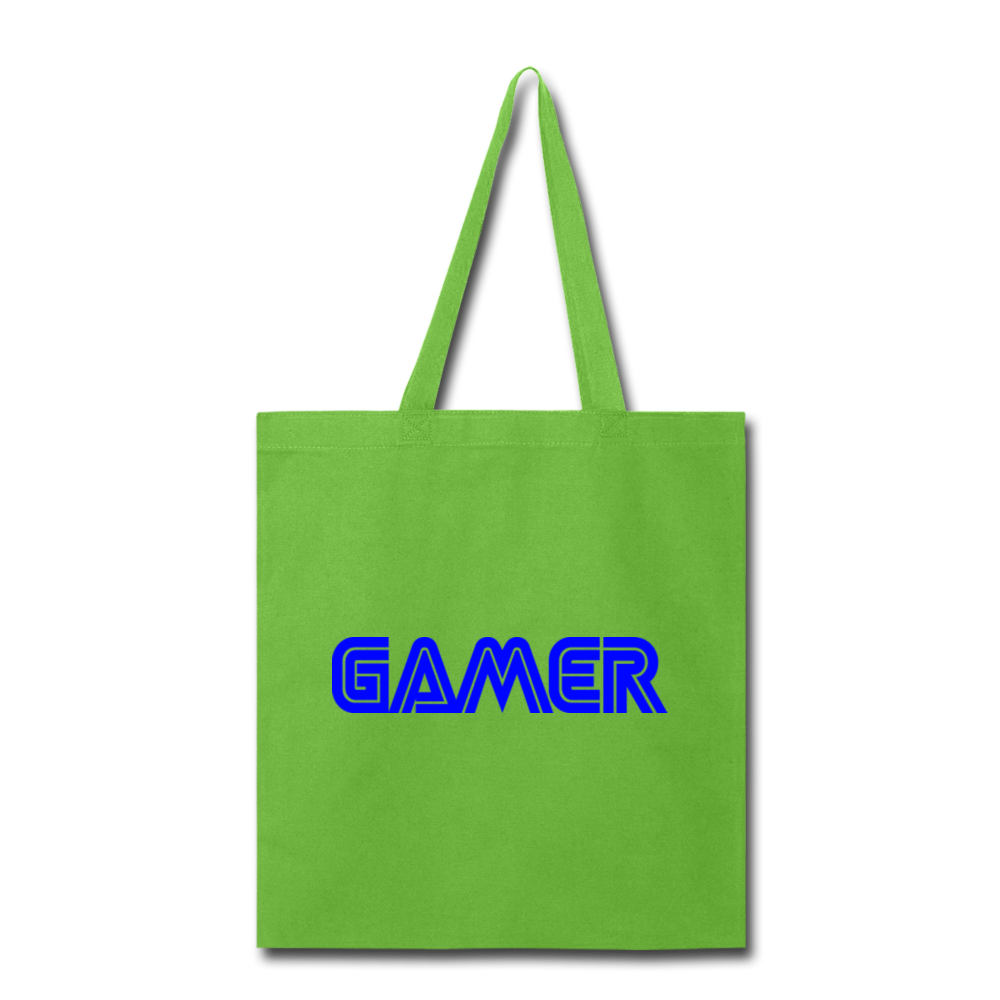 Gamer Word Text Art Tote Bag - lime green