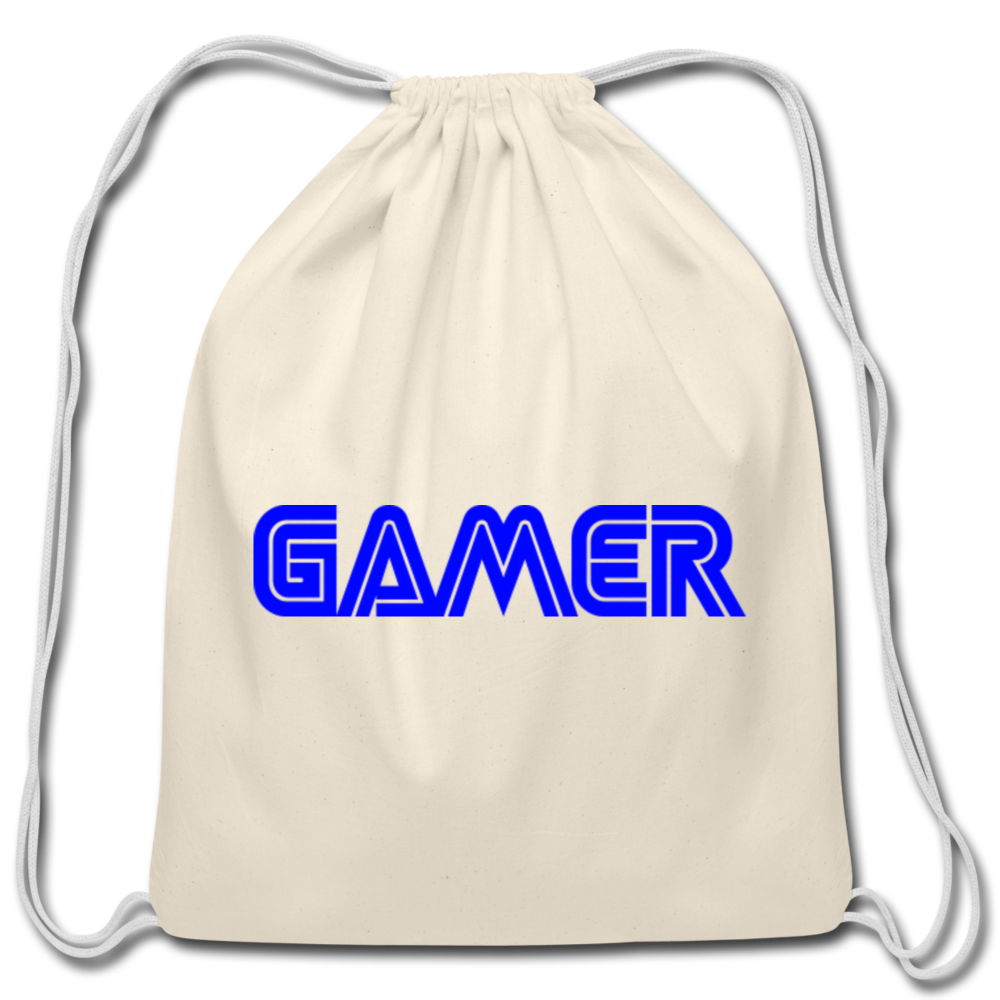 Gamer Word Text Art Cotton Drawstring Bag - natural