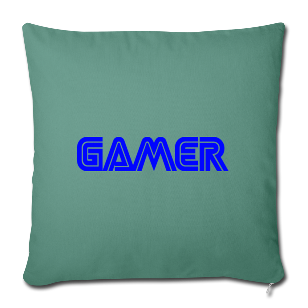 Gamer Word Text Art Throw Pillow Cover 18” x 18” - cypress green