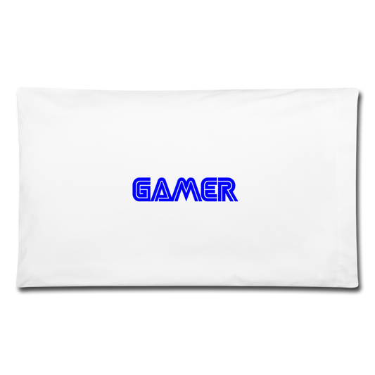 Gamer Word Text Art Pillowcase 32'' x 20'' - white