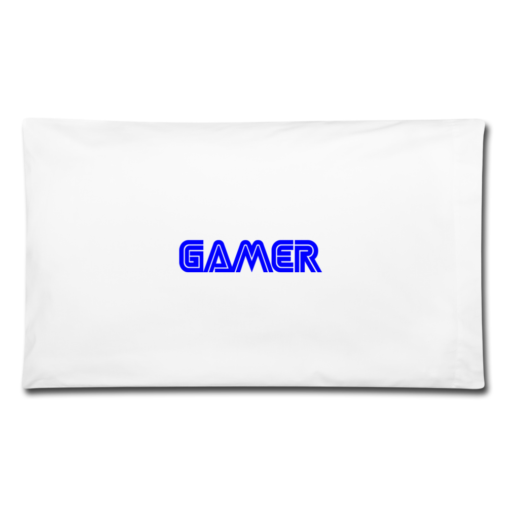 Gamer Word Text Art Pillowcase 32'' x 20'' - white