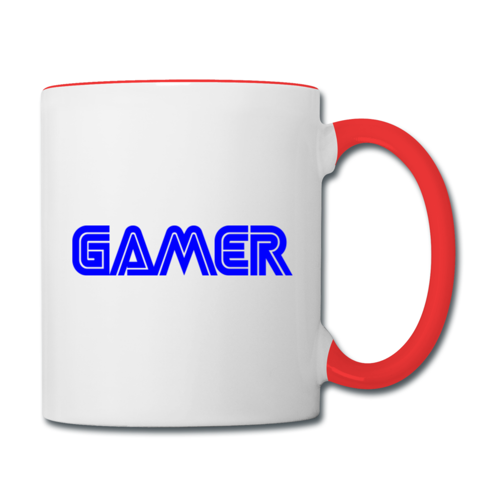 Gamer Word Text Art Contrast Coffee Mug - white/red