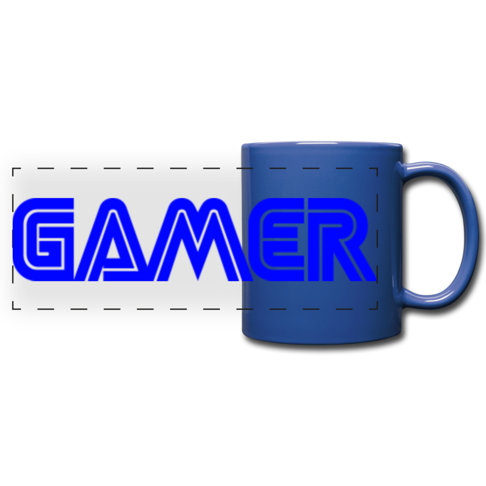 Gamer Word Text Art Full Color Panoramic Mug - royal blue