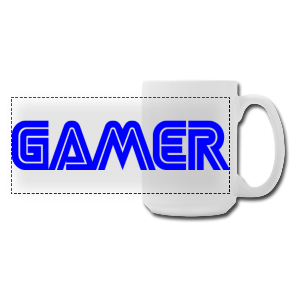 Gamer Word Text Art Panoramic Coffee/Tea Mug 15 oz - white