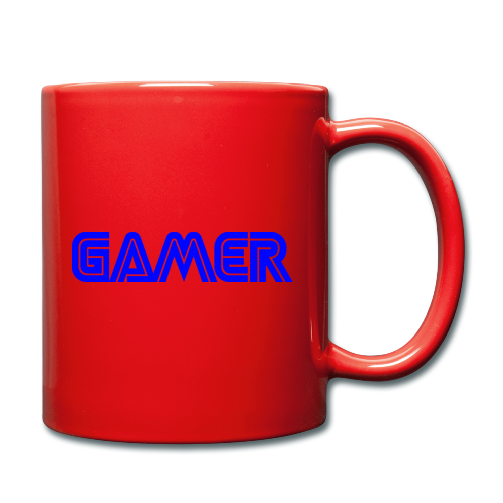 Gamer Word Text Art Full Color Mug - red